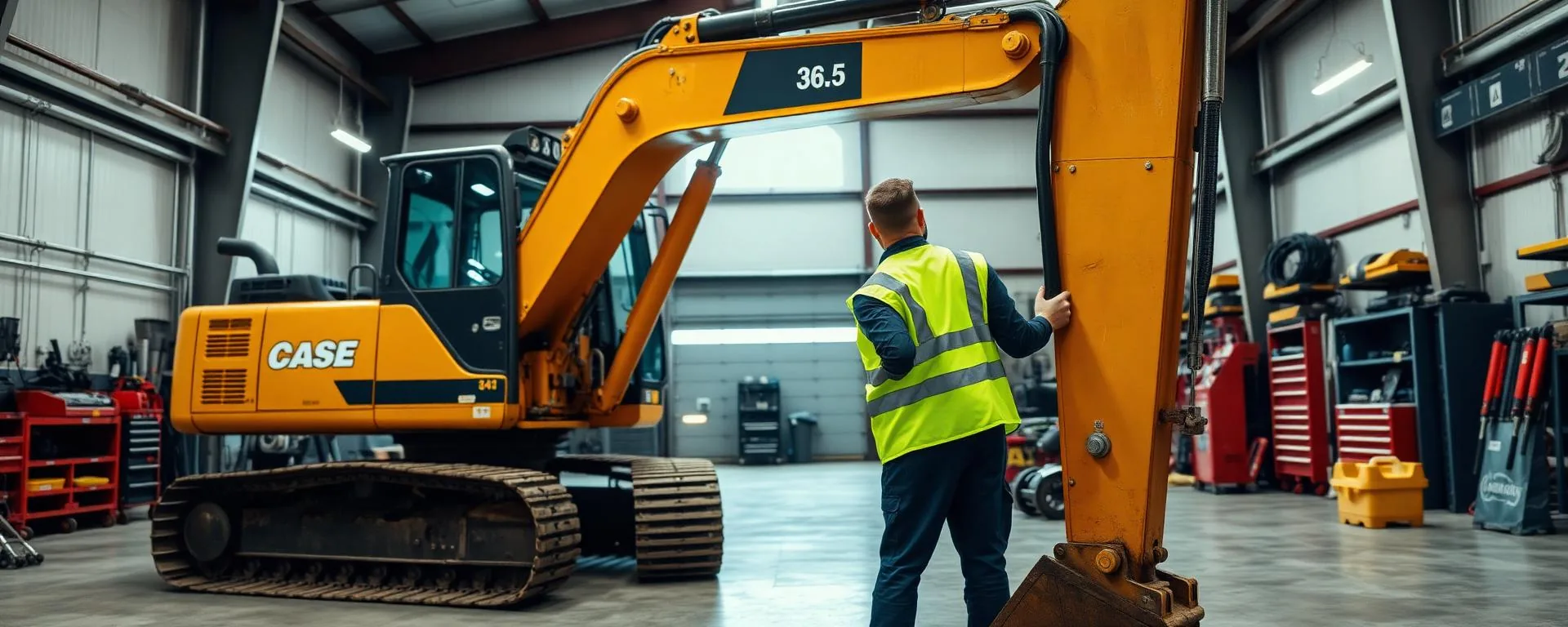 Atelier de maintenance engins de chantier